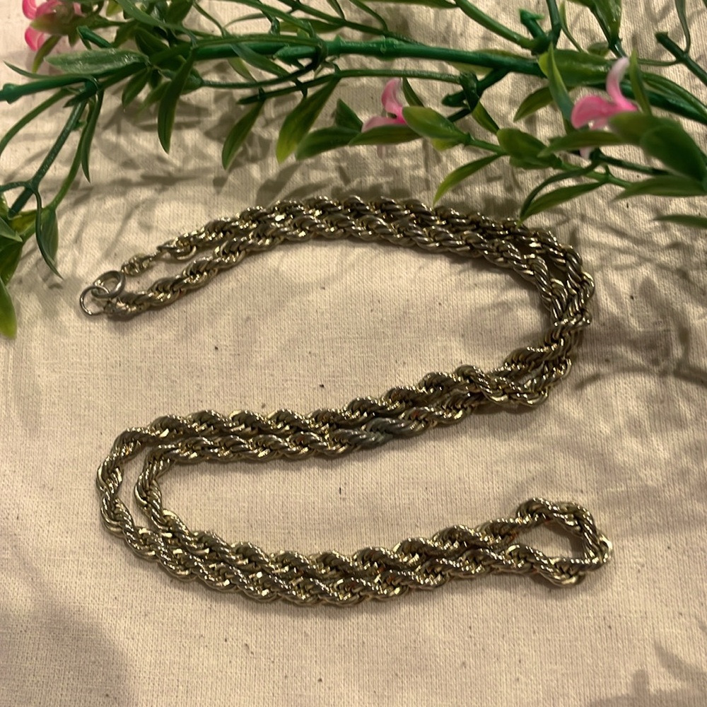Gold Plated Rope Chain Necklace Thick Heavy Duty Hip Hop Mens 24 Inch